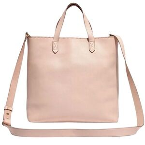 Madwell Blush Pink Leather Zip Top Transport  Crossbody Tote Purse